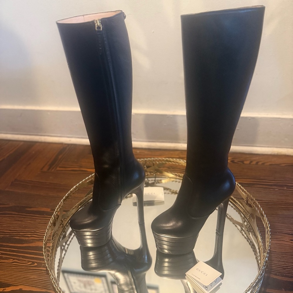 Gucci Black Knee-High Boots - Picture 9 of 16